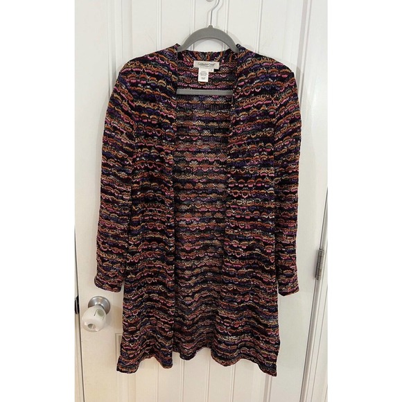 Coldwater Creek Women’s Multicolored Loose Knit Cardigan Sweater Size Small‎ - Picture 1 of 4